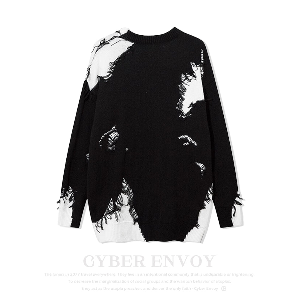 CE | High Street Cross Hole Design Sweater