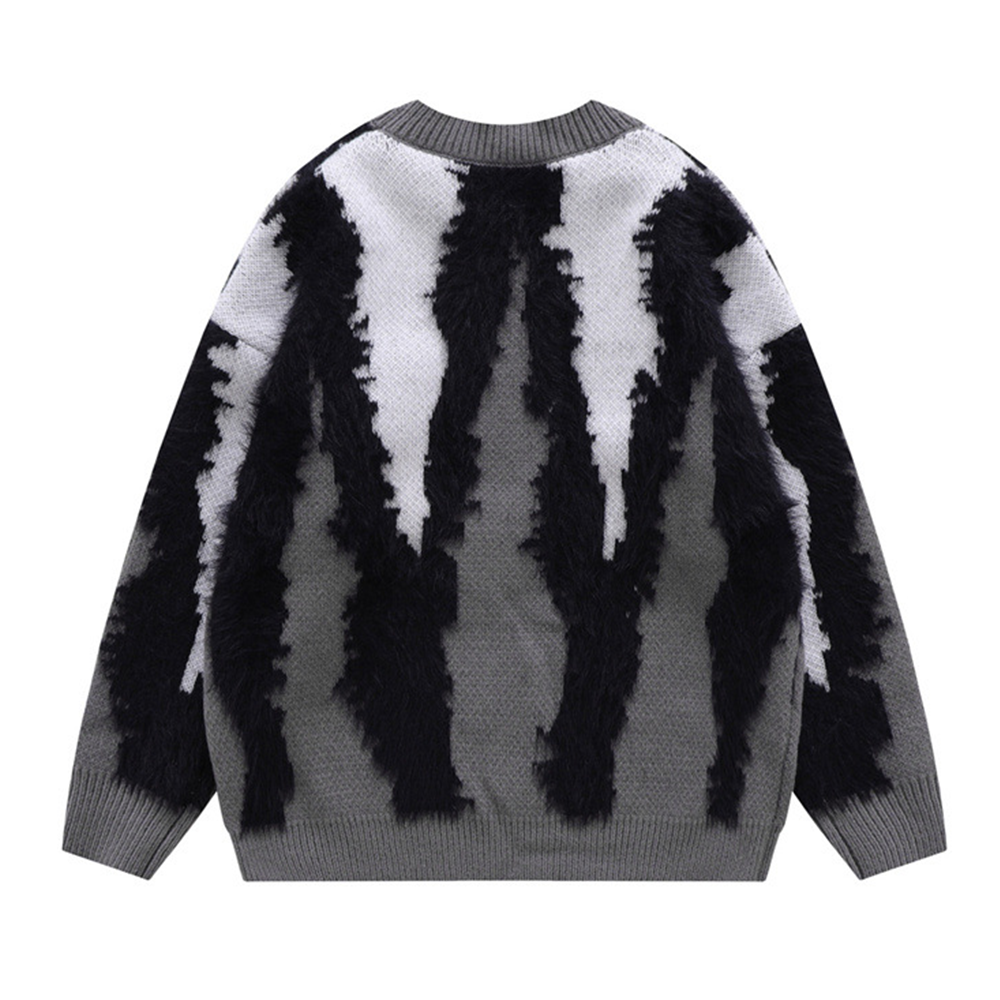 Personality Contrasting Colors Sweater