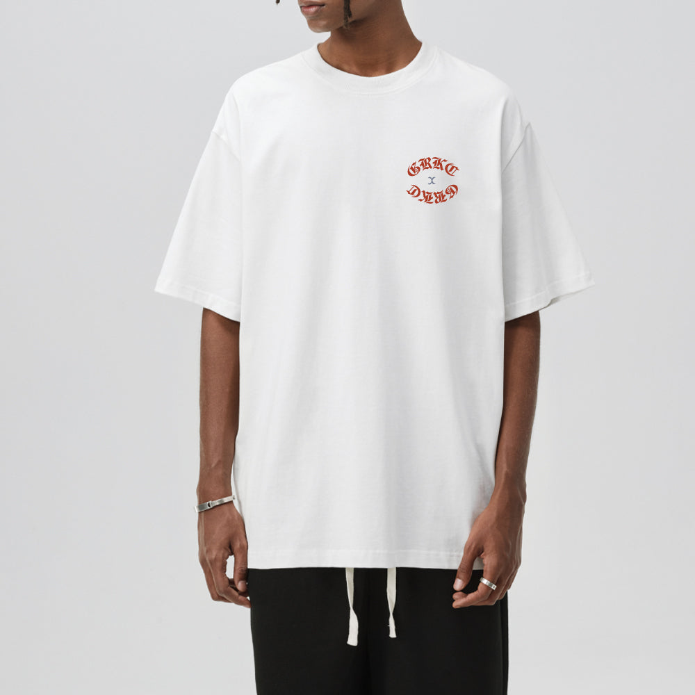 Street Cross Print Cotton T-shirt