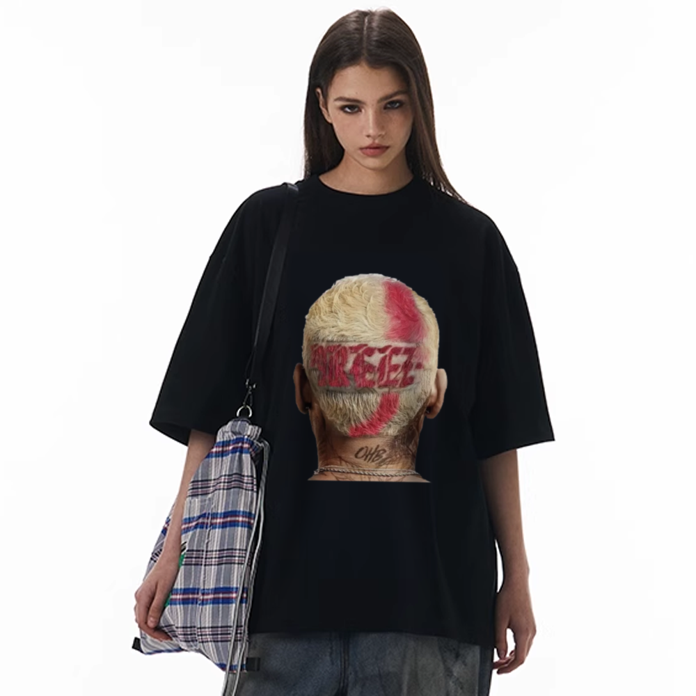 Portrait Pattern Cotton Sports T-shirt