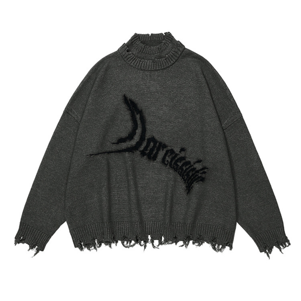 Moon Flocked Turtle Neck Sweater