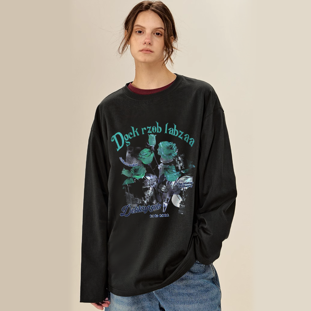 Romantic Rose Bouquet Print Sweatshirt