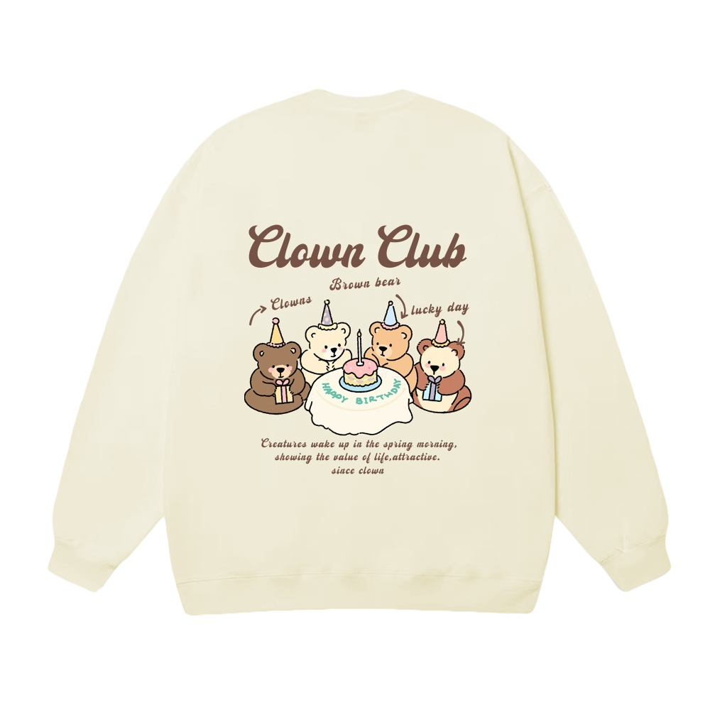 Clown Club Bear Birthday Party Sweatshirt