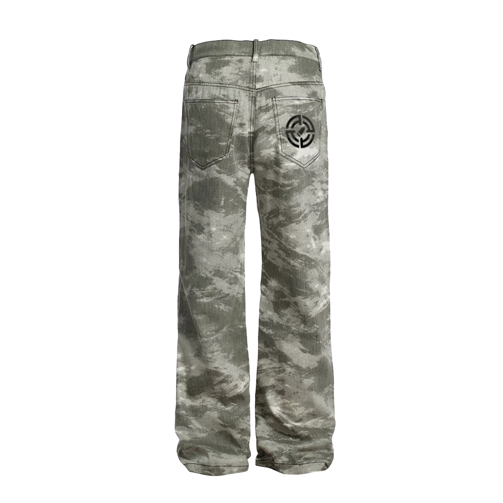Art In War High Street Hip Hop Pistol Pattern Jeans