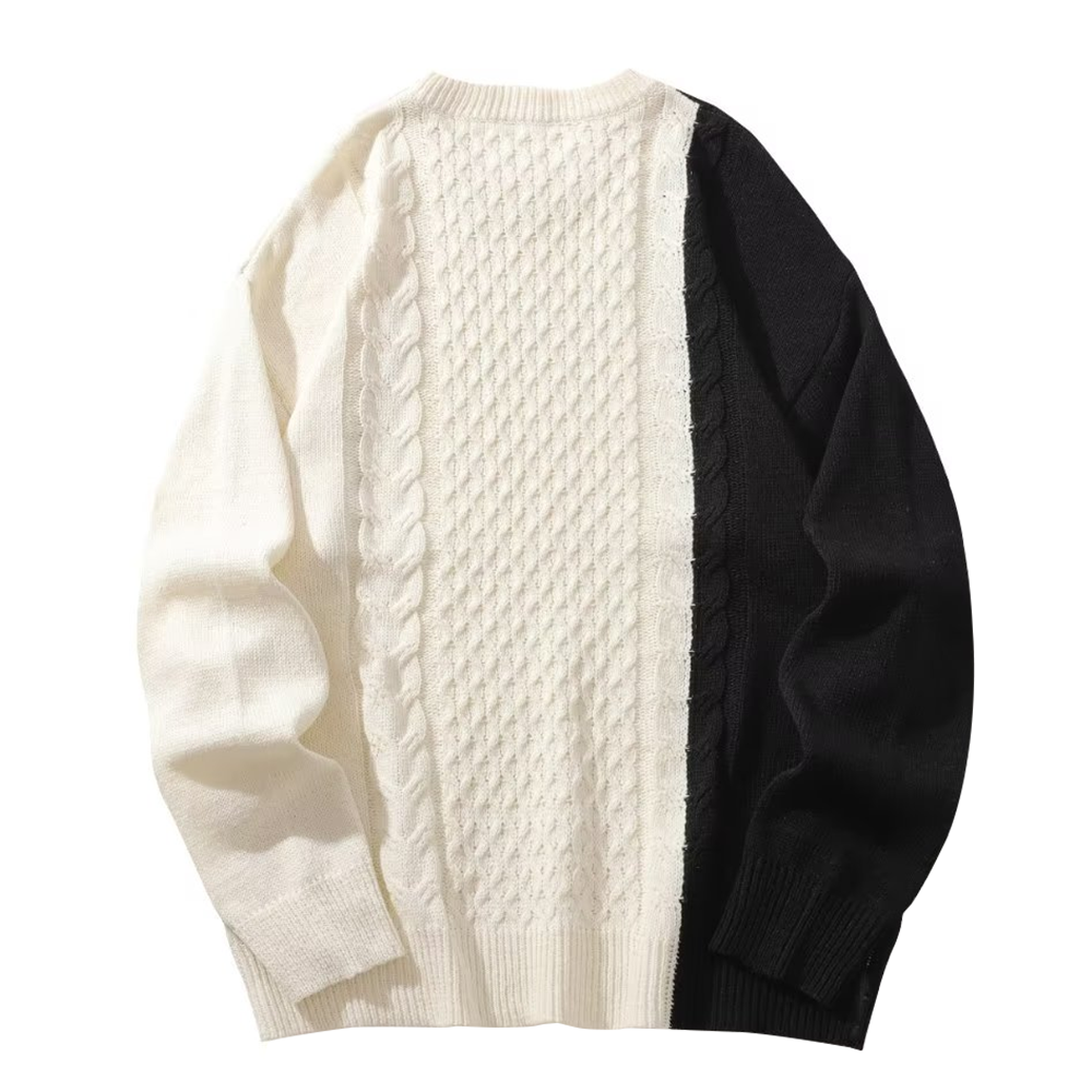 Colorblock  Twist Knit Sweater
