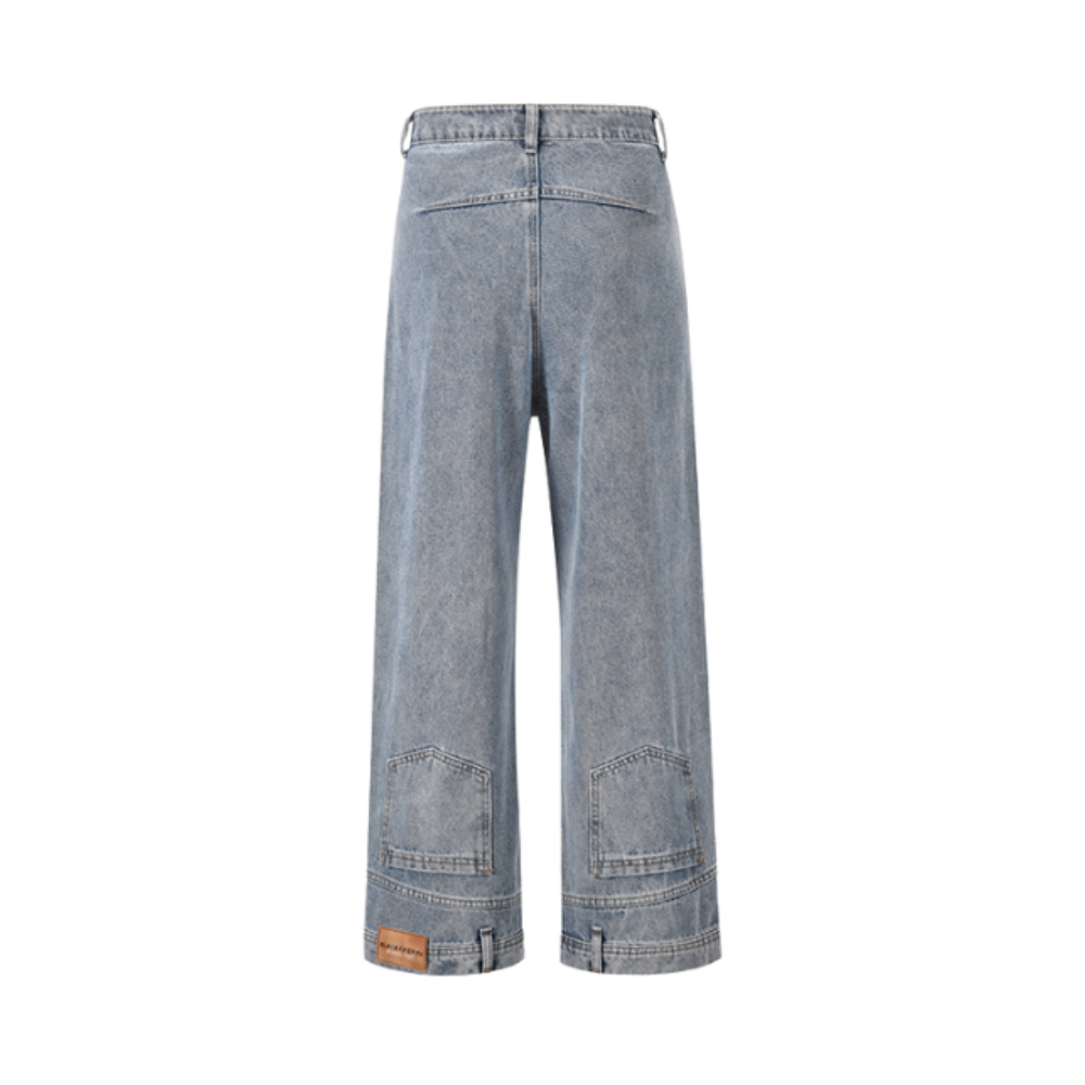 Vintage Washed Reverse-Wear Jeans