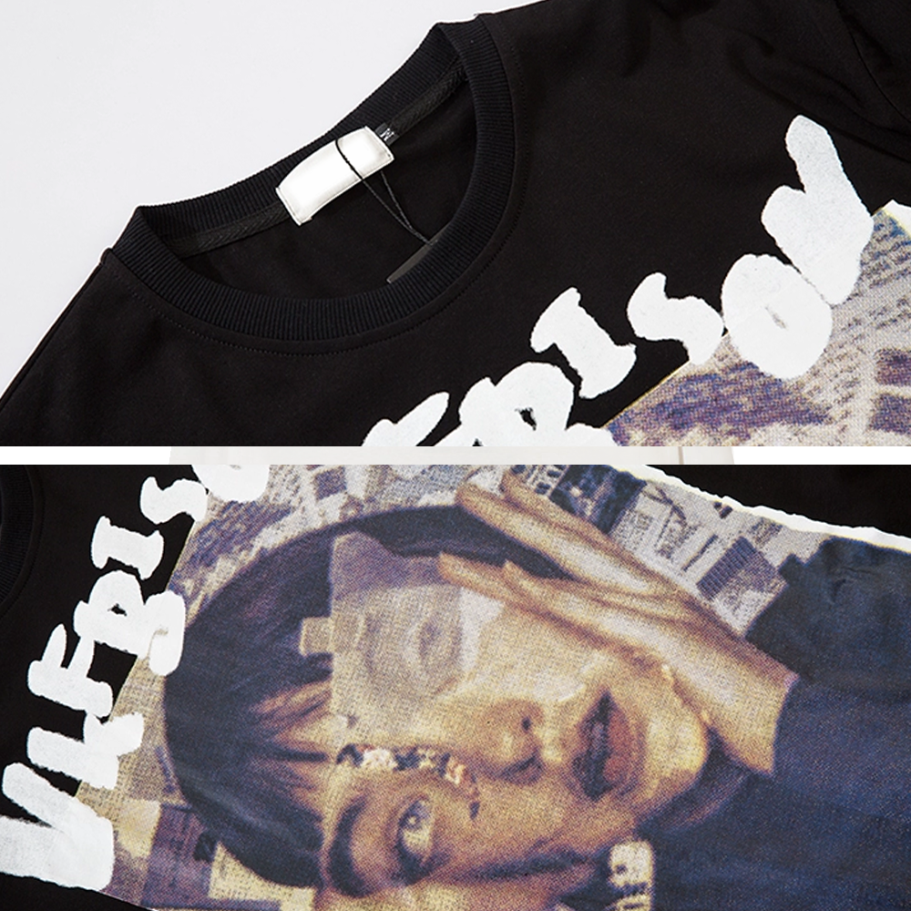 Newspaper Splicing Sense Long-Sleeve Shirt