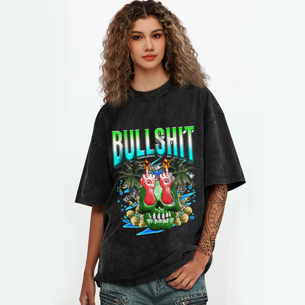 Bold Contrast Color Gesture Washed T-Shirt