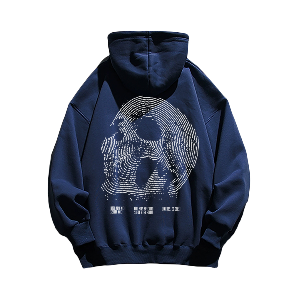 Fingerprint Skeleton Print Hoodie