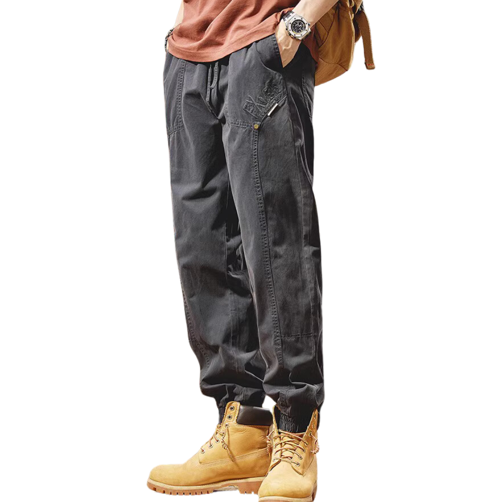 American Casual Retro Solid Color Ankle Cargo Pants