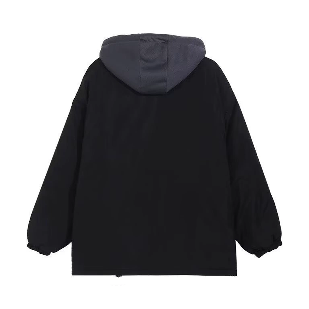 retro Contrast Color Fake Two Pieces Coat