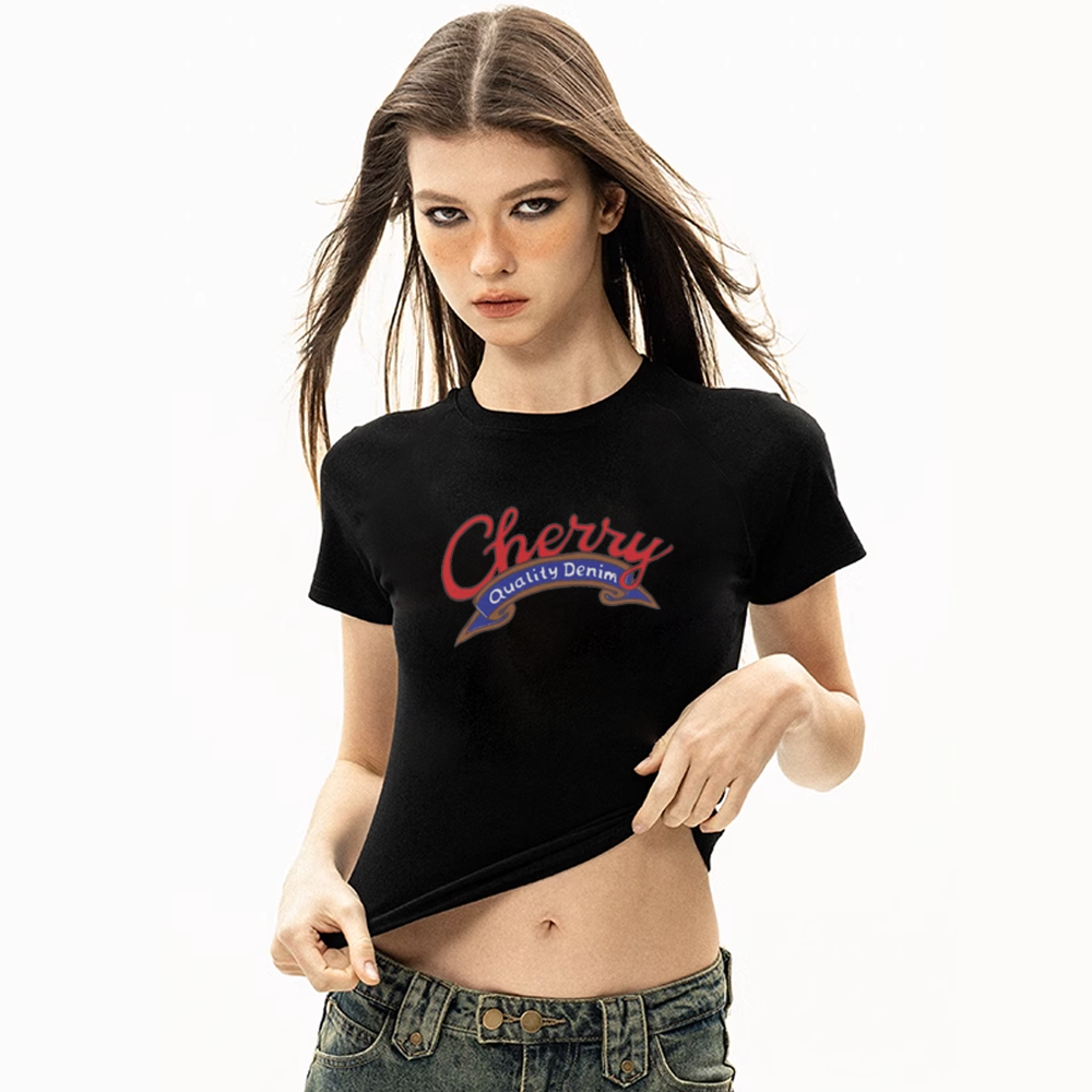 Women's Cherry Letter T-shirt