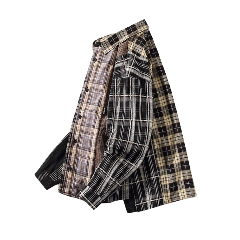 Vintage Patchwork Plaid Shirt