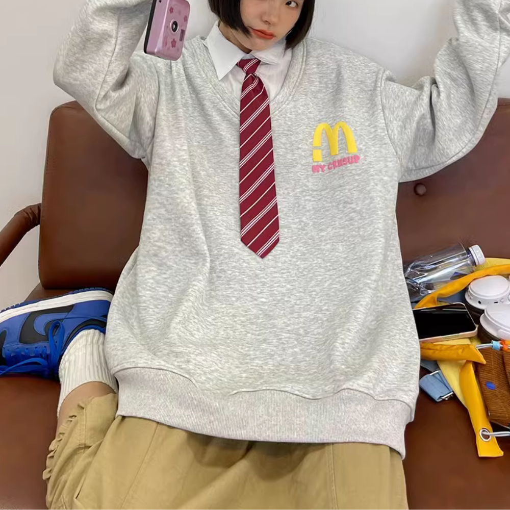 Peppy Fake Two Polo Sweatshirts