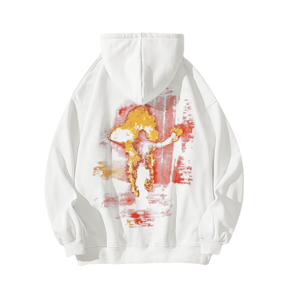High Street Flaming Man Print Hoodie