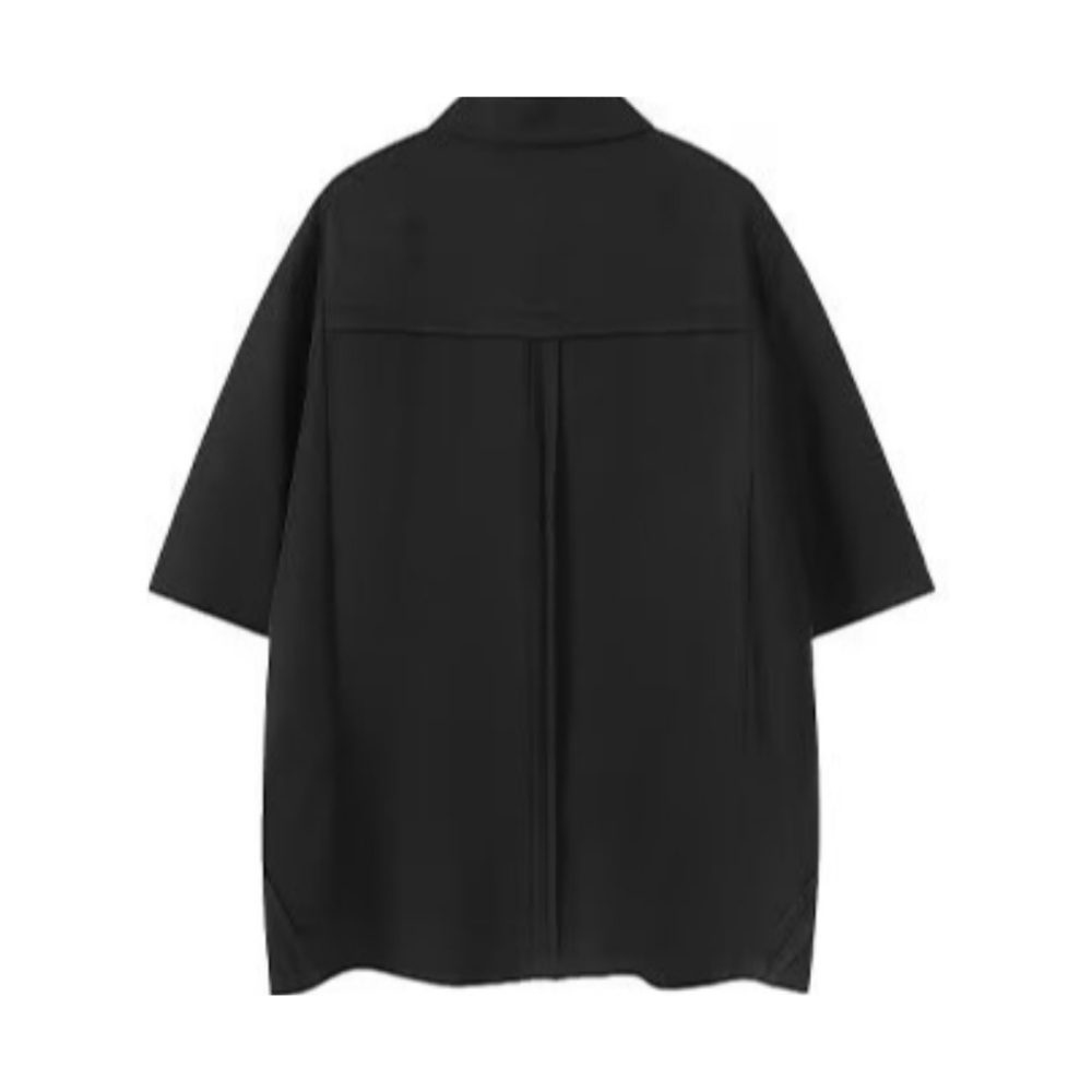 Urban Plain Collar Short Sleeve Shirt