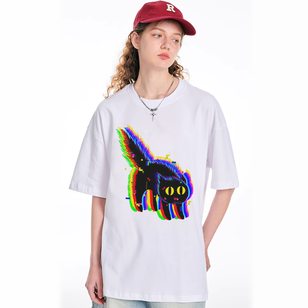 Crazy Black Cat T-shirt