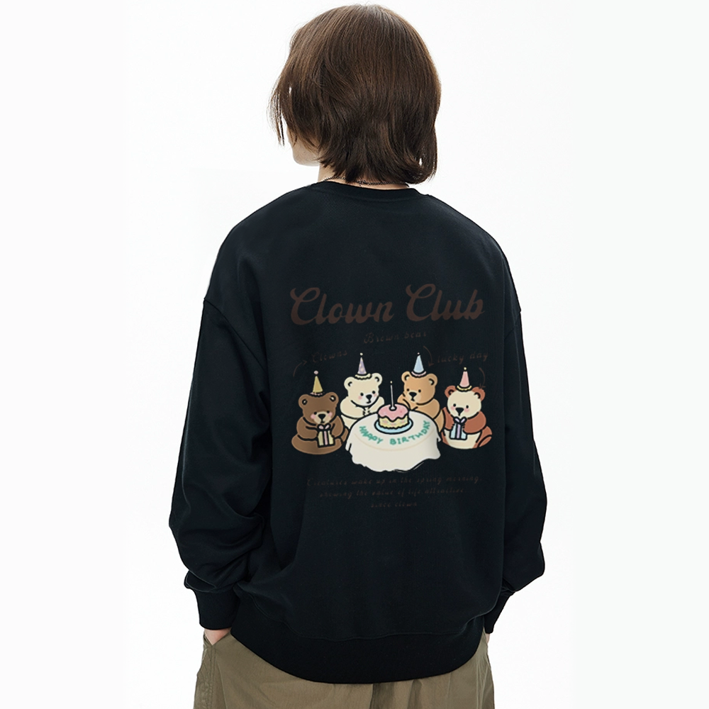 Clown Club Bear Birthday Party Sweatshirt