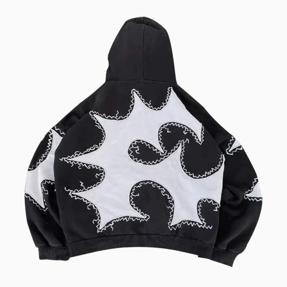 AokLok B&W Stitching Heavy Craft Hoodie