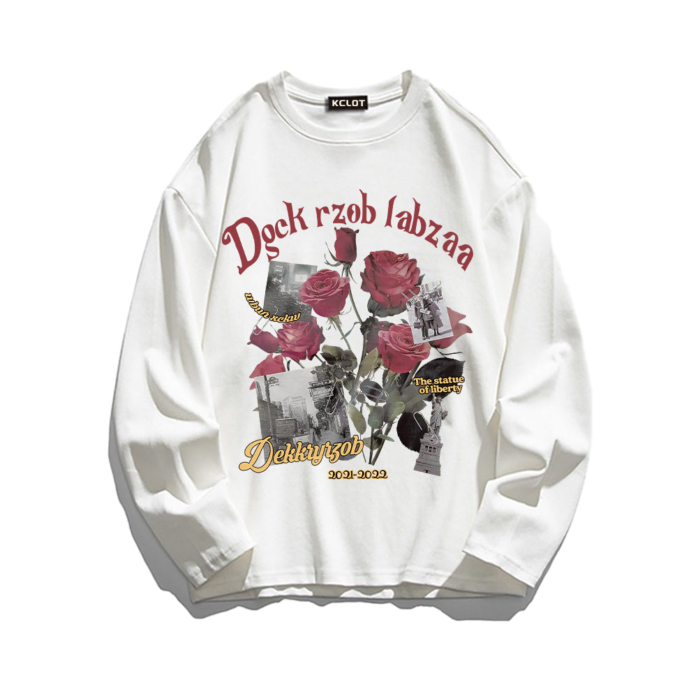 Romantic Rose Bouquet Print Sweatshirt