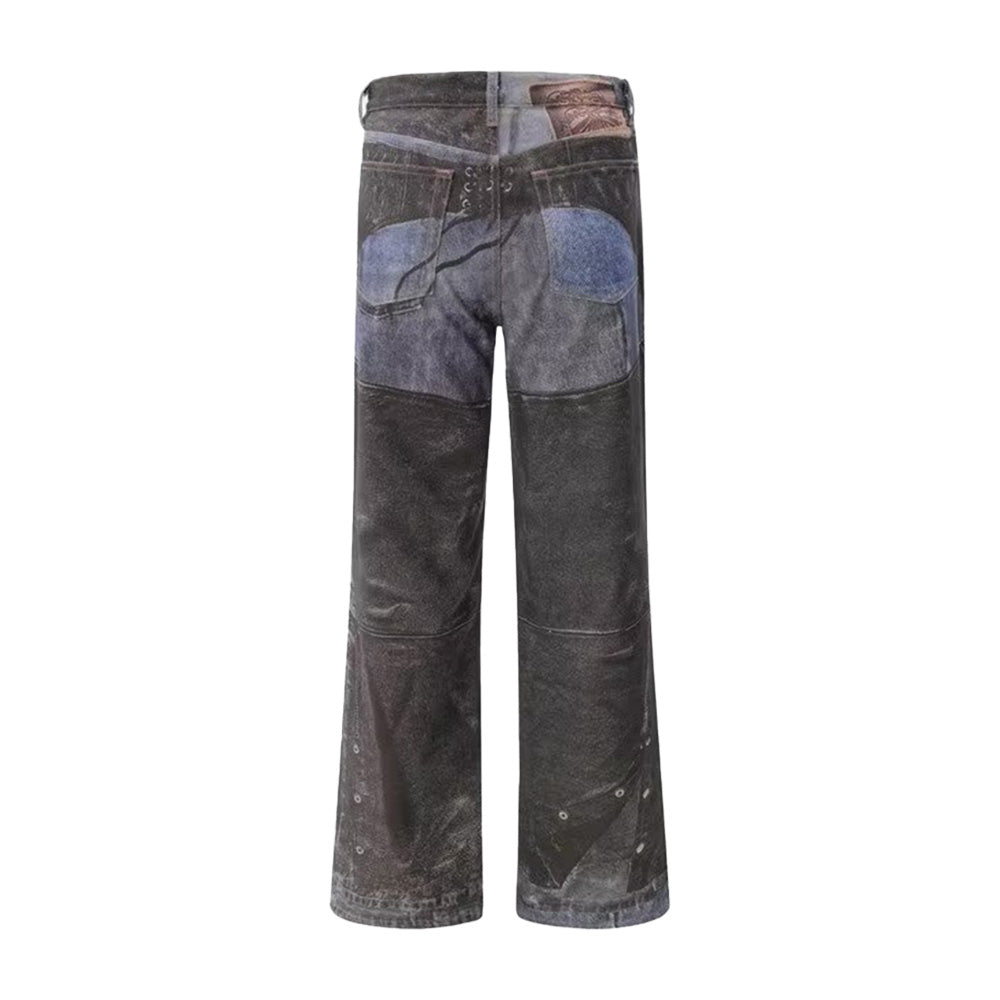 DF | Distressed Coated Digital Printed Jeans