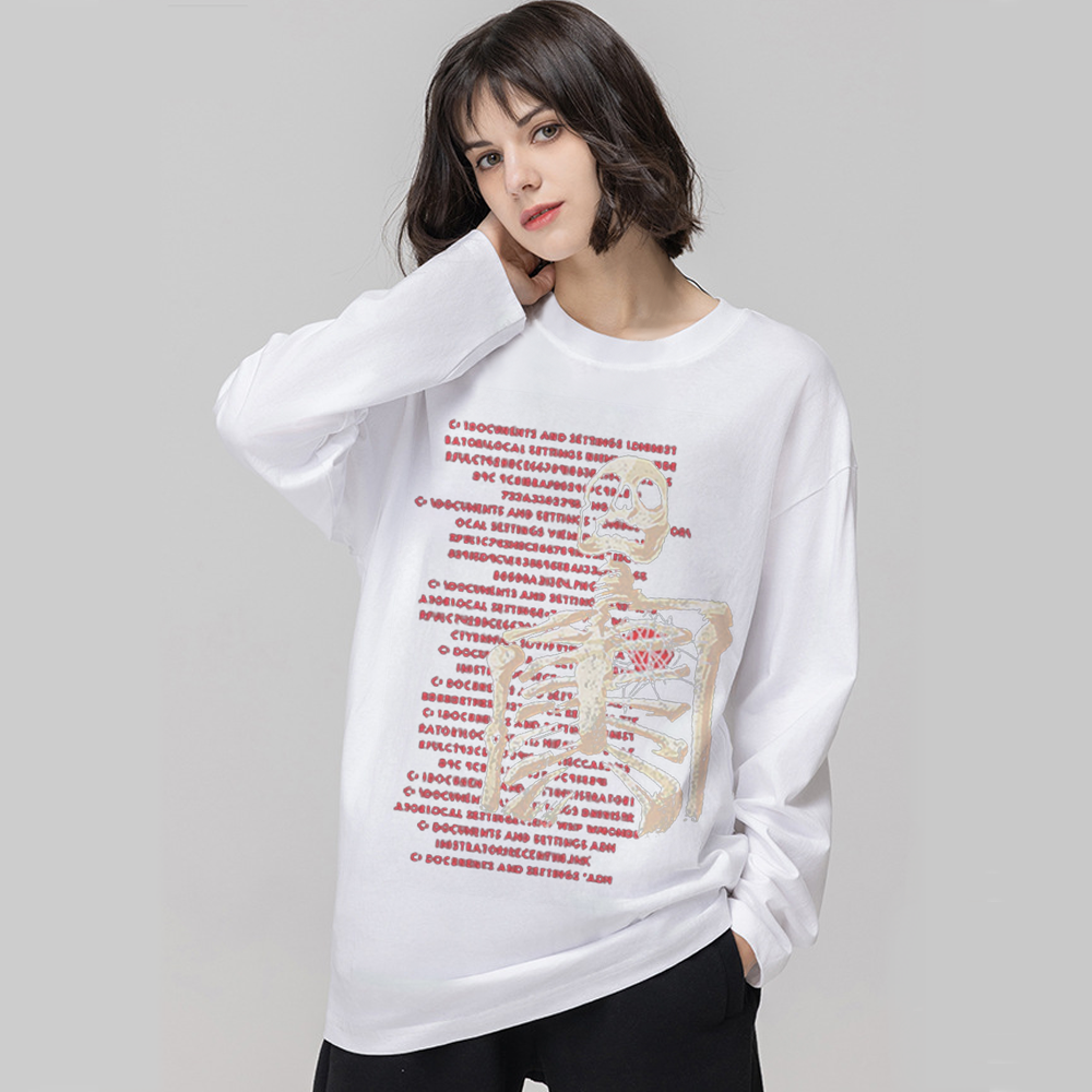 American Bold Skull Graphic Long Sleeve Shirt