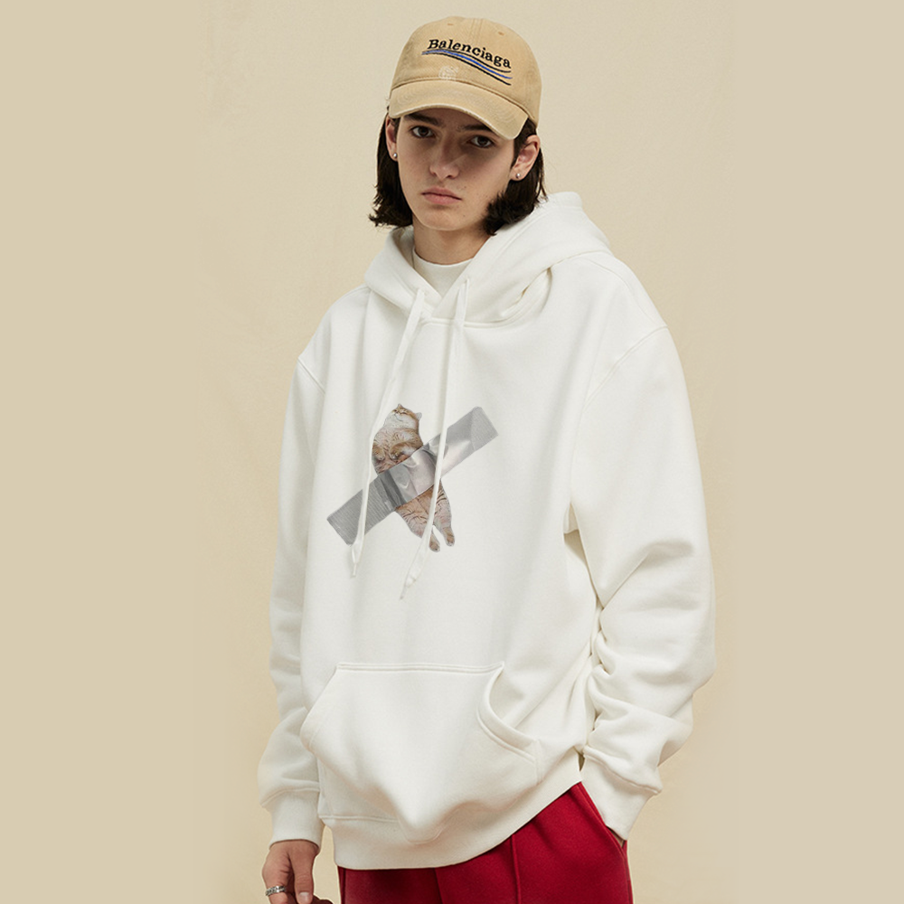 Funny Kitten Print Hoodie