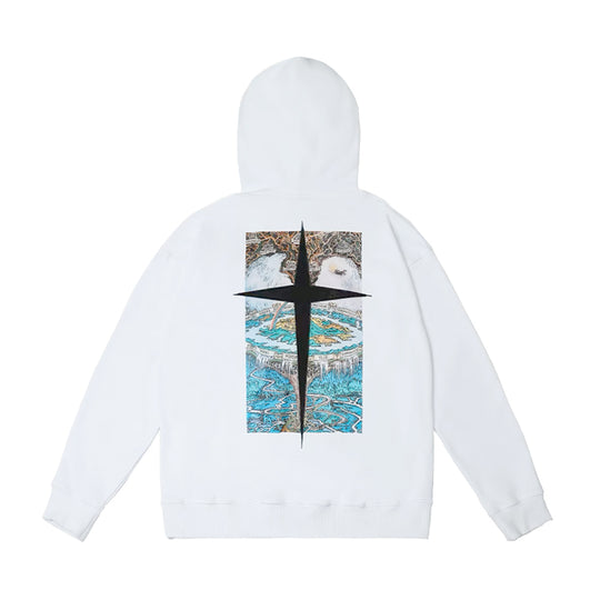 Past Future | Vintage Greece Map Print Hoodie
