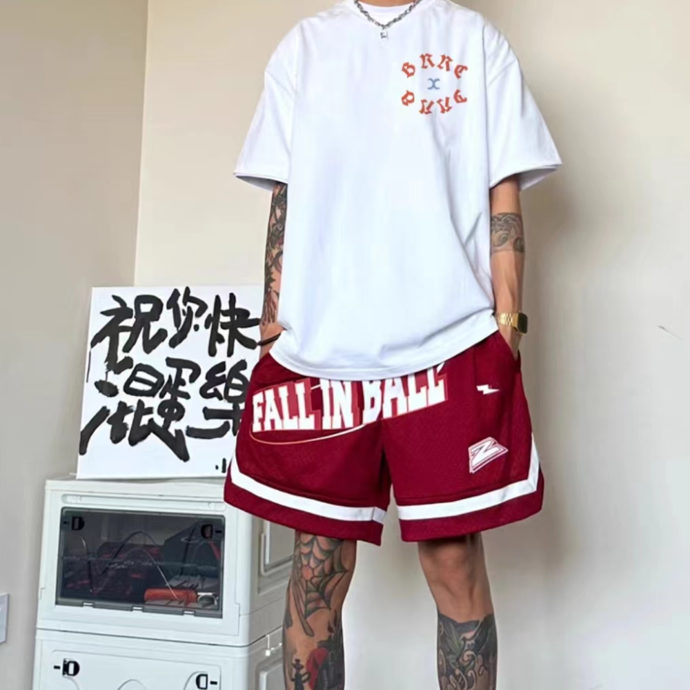 Street Cross Print Cotton T-shirt