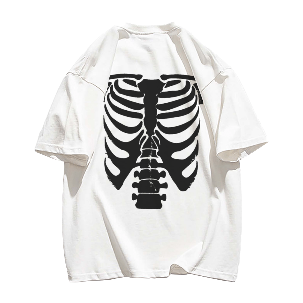 Street Dark Skeleton Graphic T-Shirt