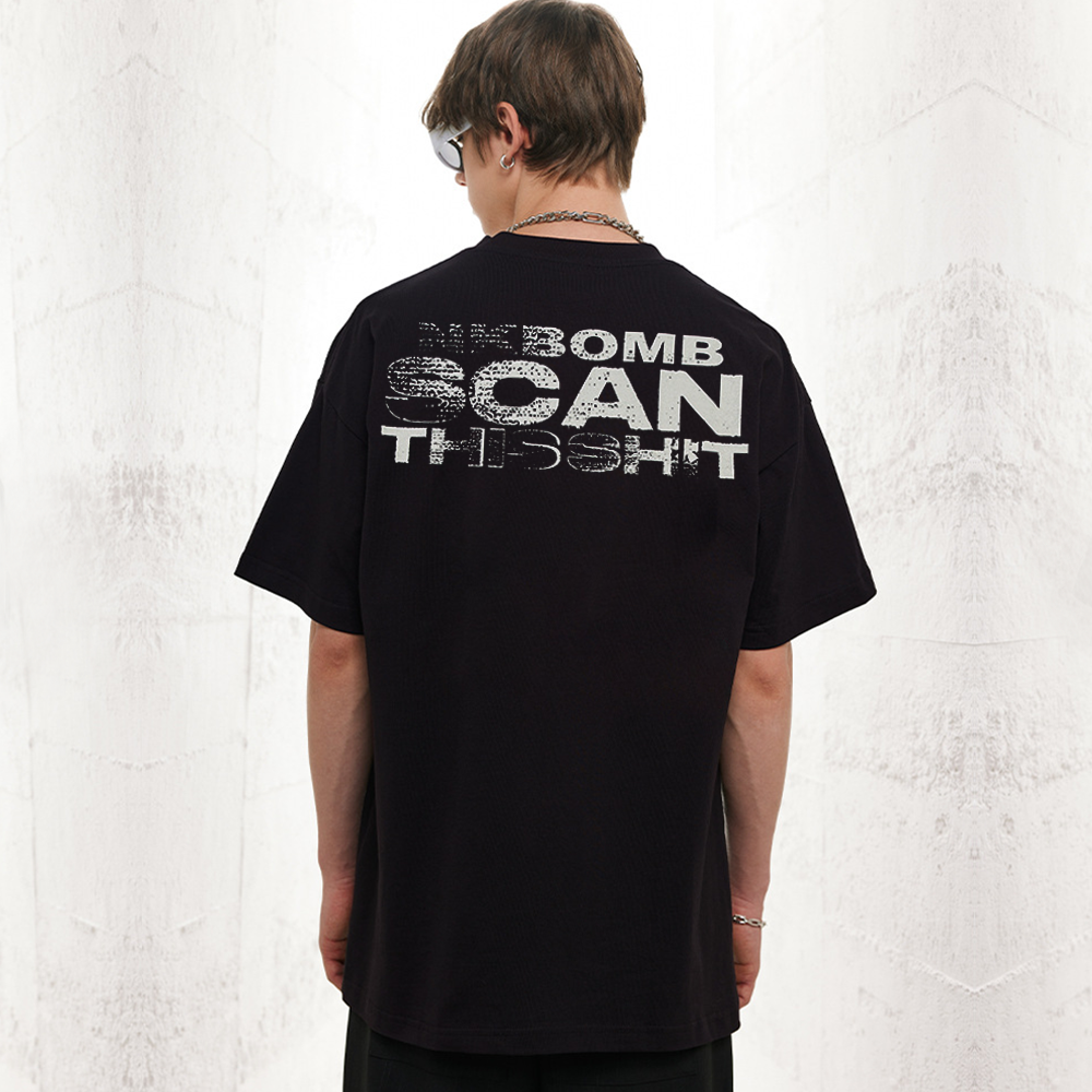 Loose Lettered Cotton T-Shirt