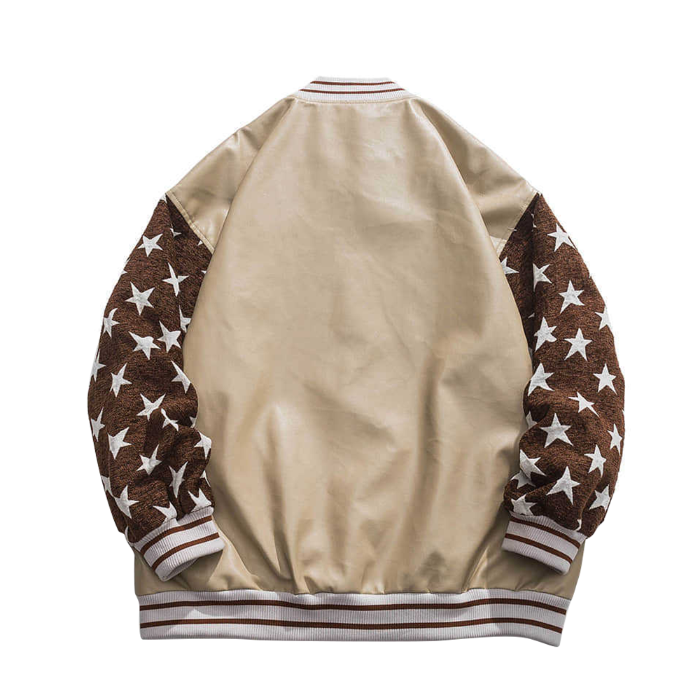 Street Star PU Stitching Varsity Jacket