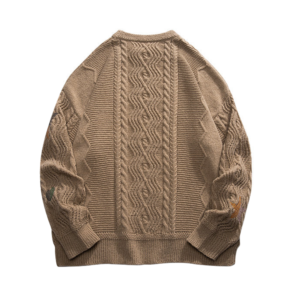 Simple Embroidery Twist Sweater