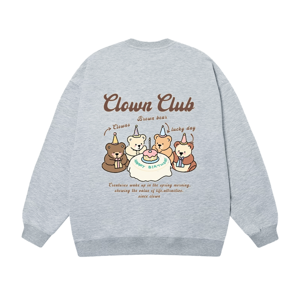 Clown Club Bear Birthday Party Sweatshirt