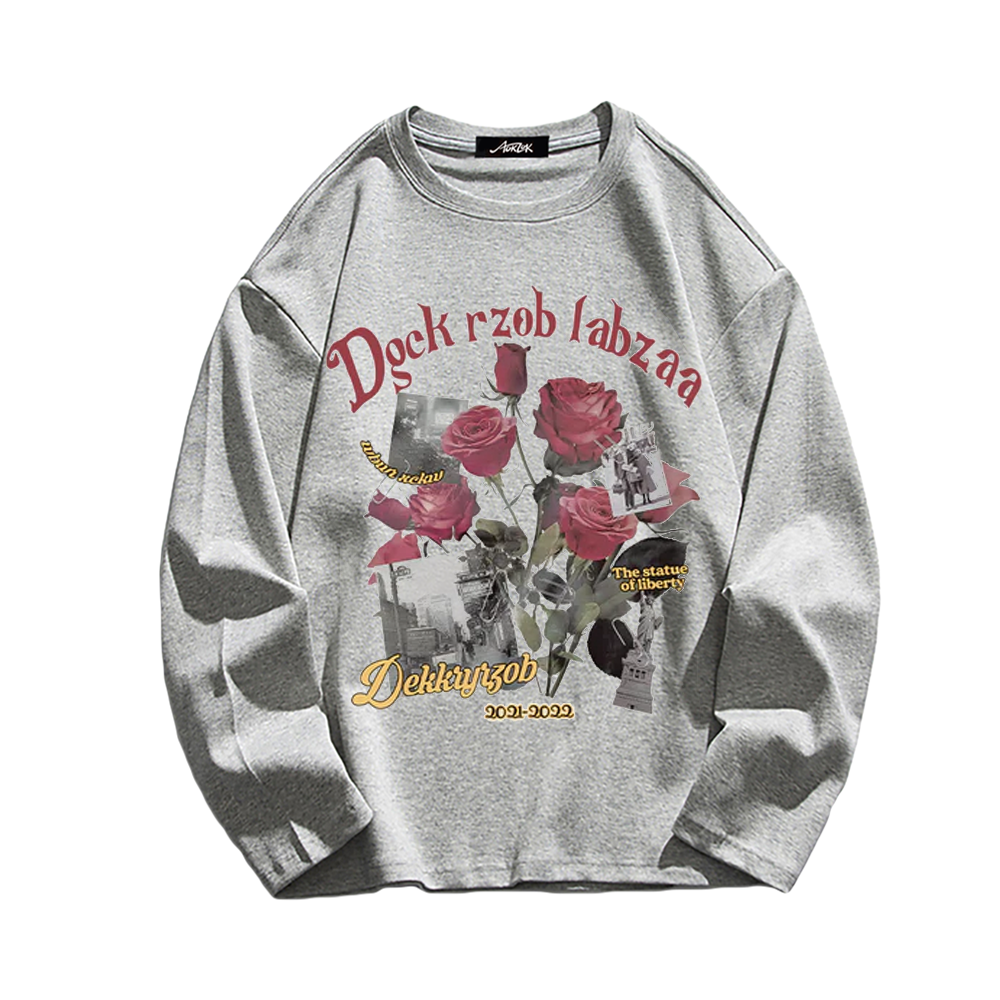 Romantic Rose Bouquet Print Sweatshirt