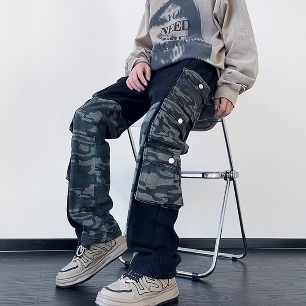 American Camouflage Panel Jeans