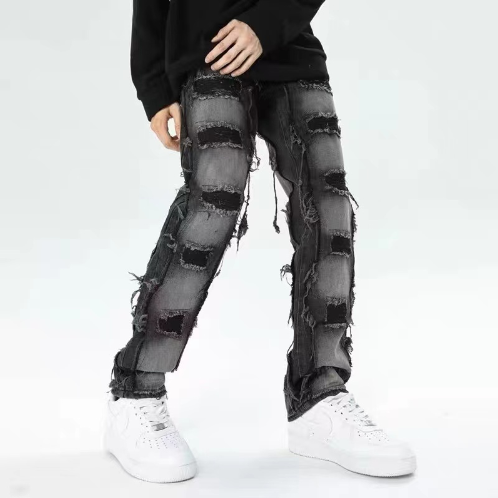 American High Street Gradient hole Jeans