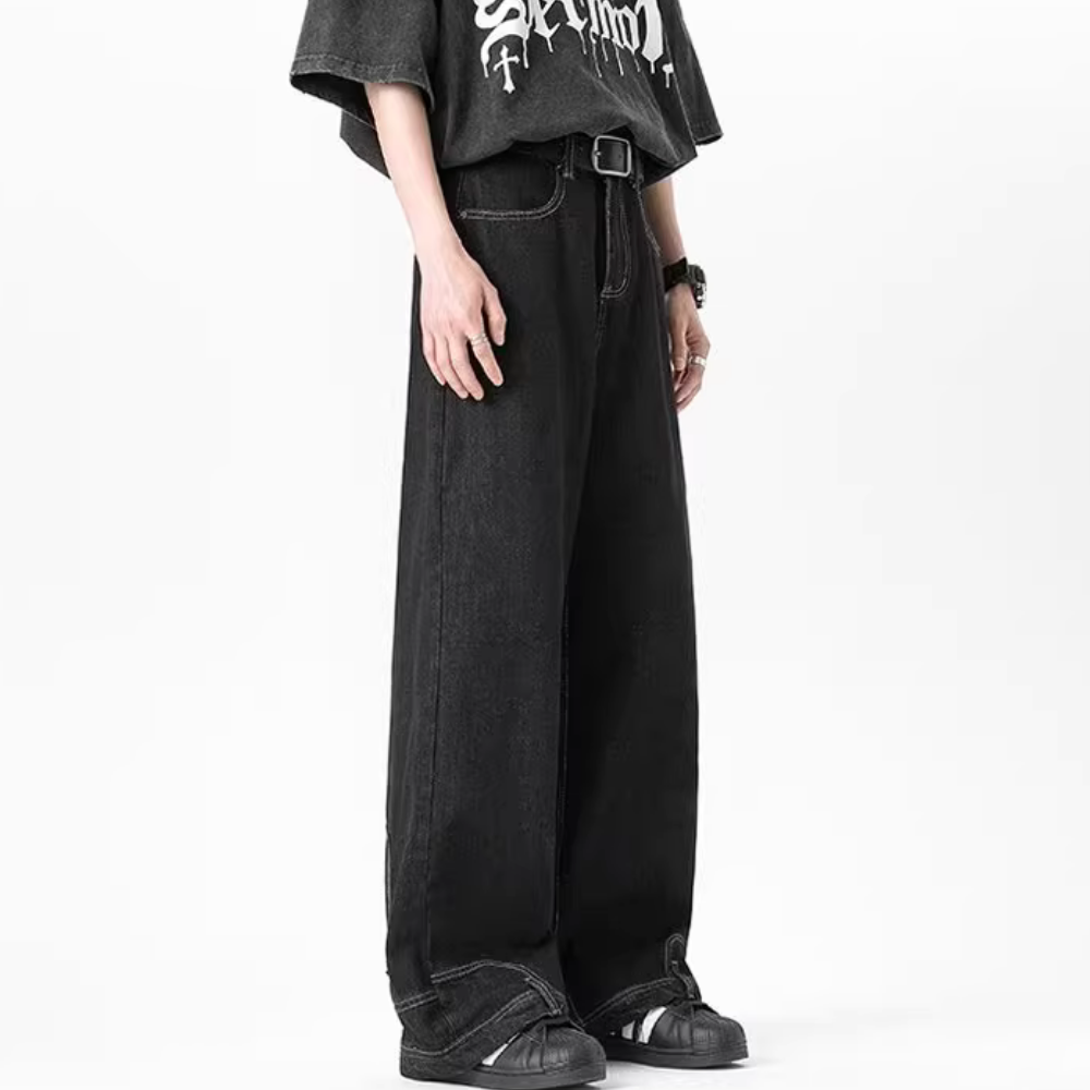 Vintage Washed Reverse-Wear Jeans