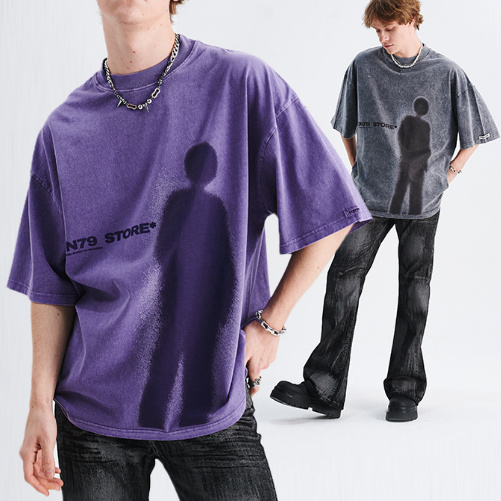 Portrait Print Washed T-Shirt