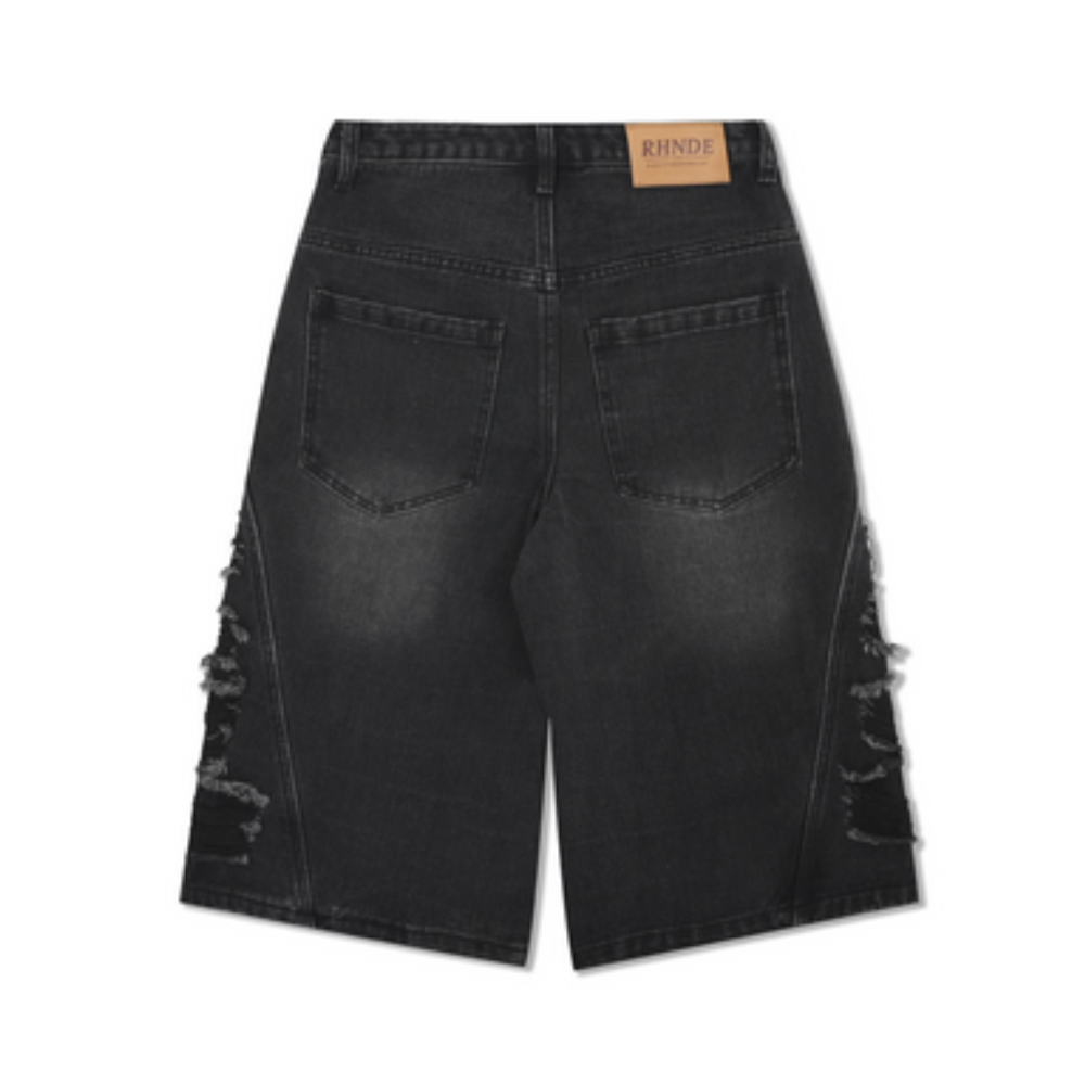 Side Ripped Denim Shorts