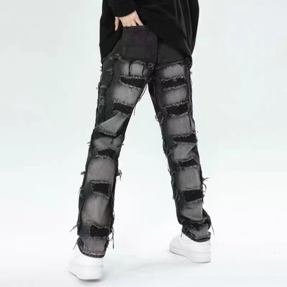 American High Street Gradient hole Jeans