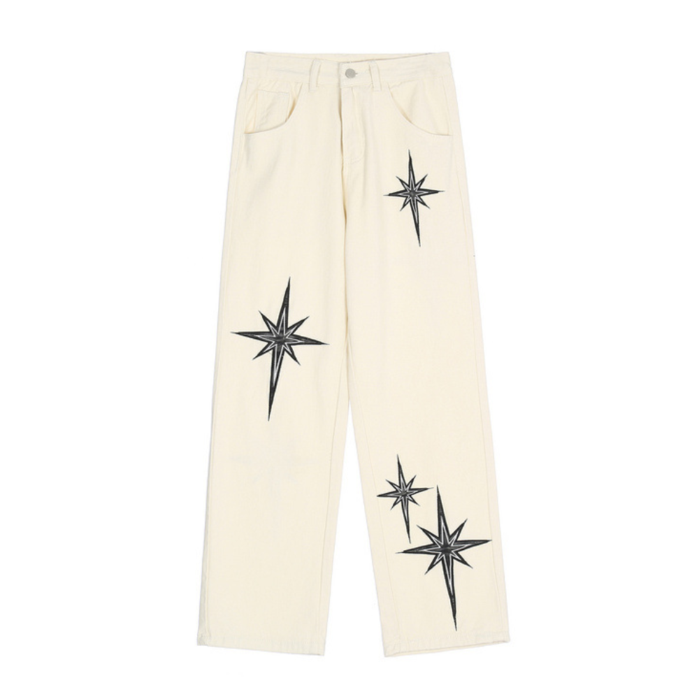 Hip Hop Star Graphic Straight Jeans