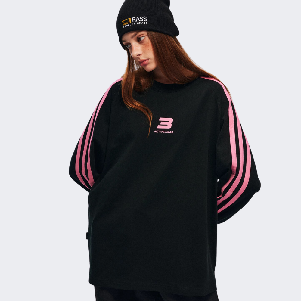Black And Pink Streetwear Sweatshirt
