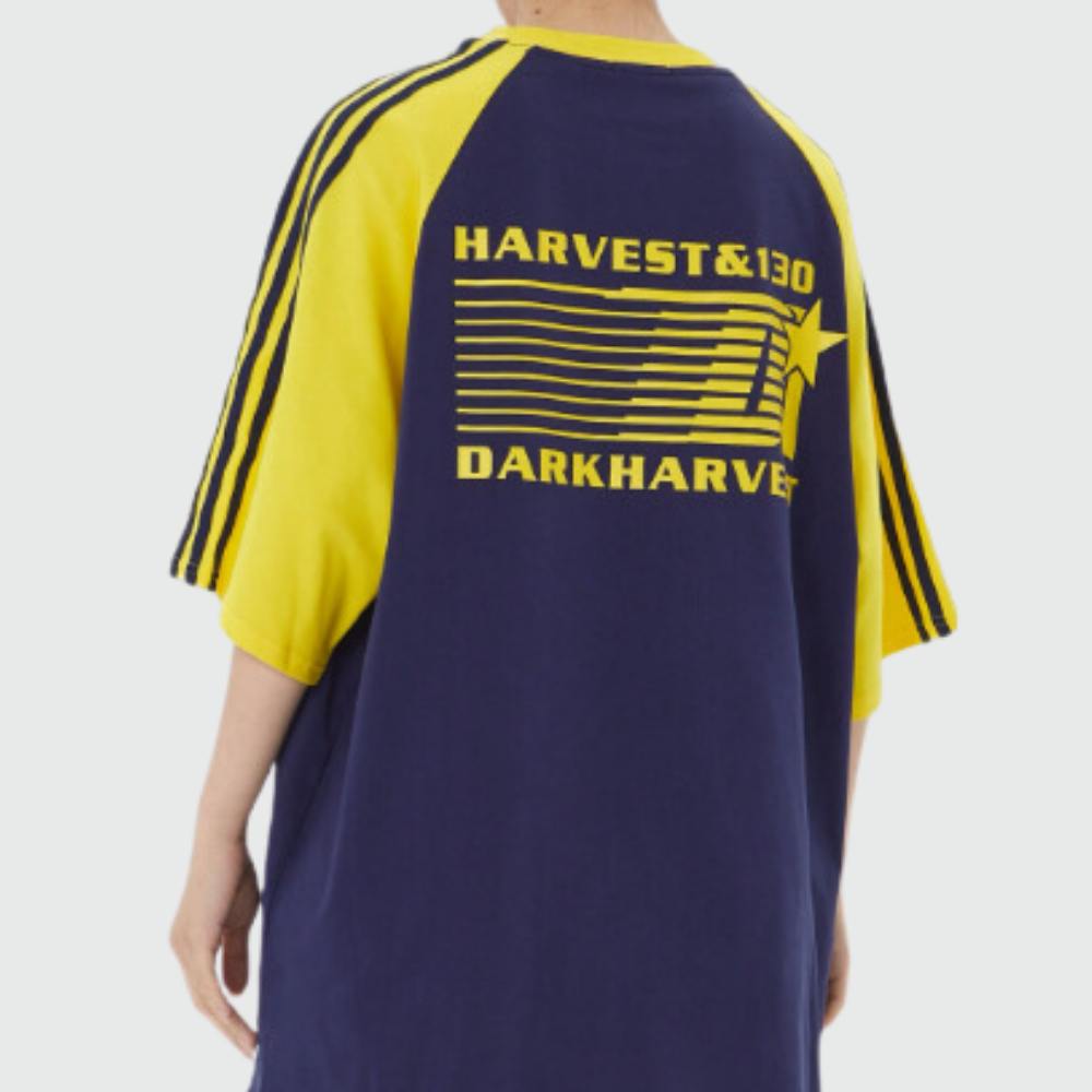 American Letter Patchwork Striped T-shirt