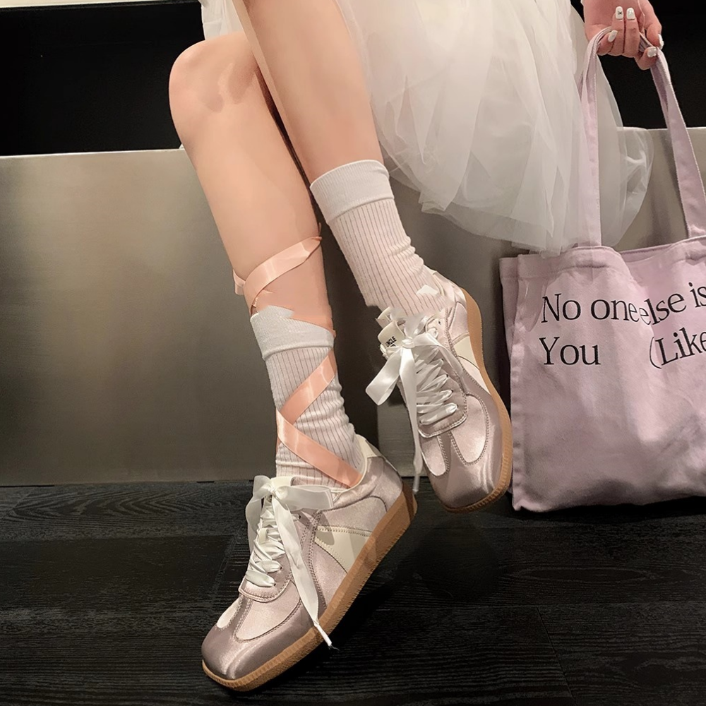 Women's Casual Satin Square Toe Sneakers