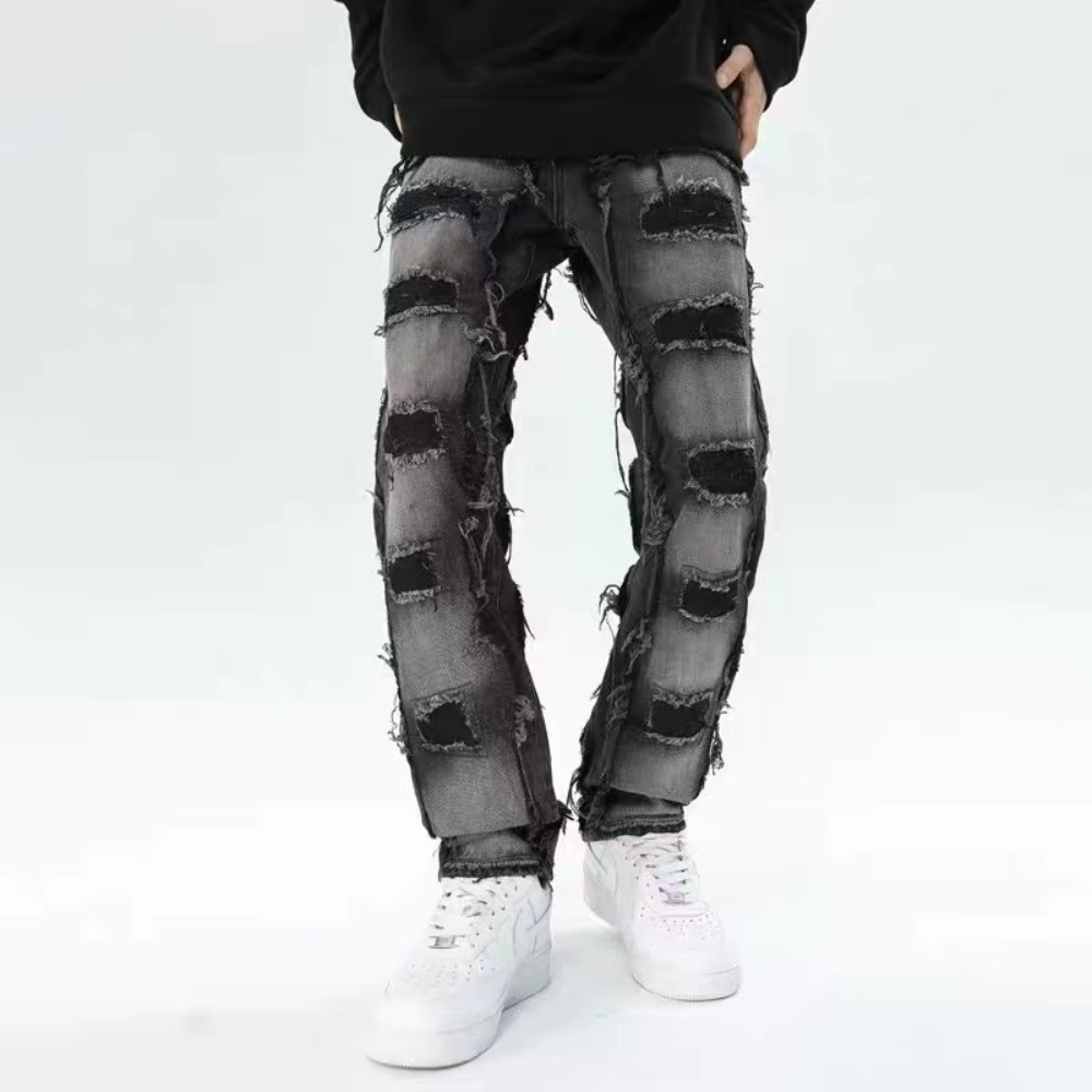 American High Street Gradient hole Jeans