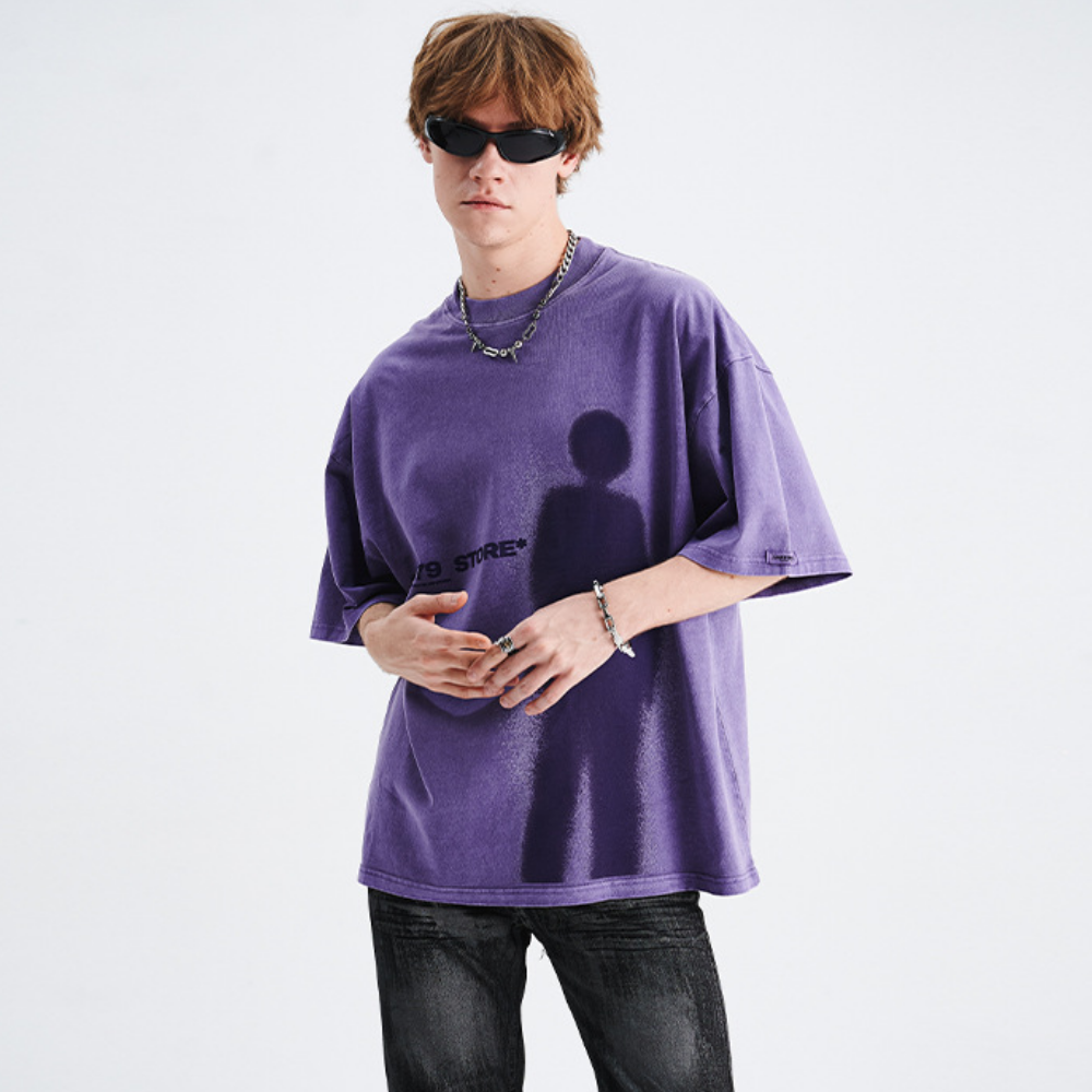 Portrait Print Washed T-Shirt