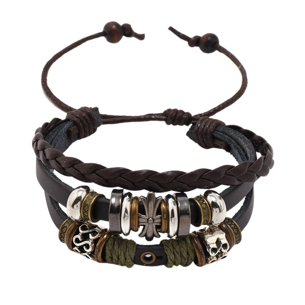 Star Beaded Leather Bracelet