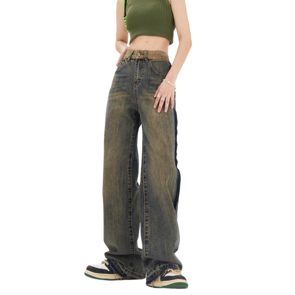 Women's Distressed Vintage Raw Edge Jeans