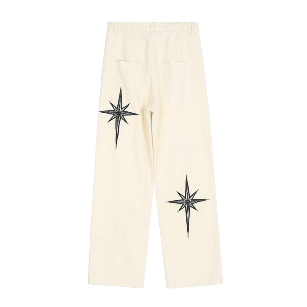 Hip Hop Star Graphic Straight Jeans